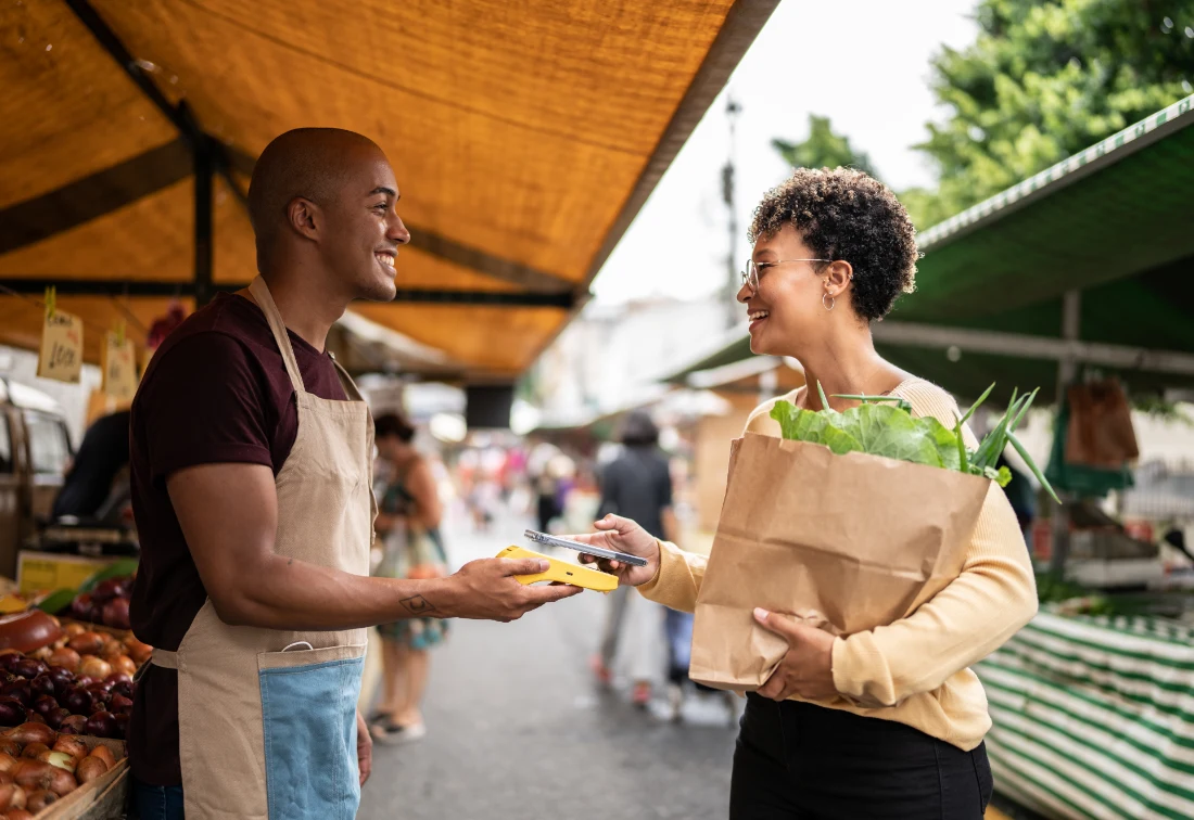 Selling at a farmers market